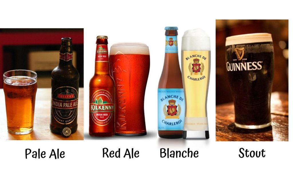 tipi di birre ale (pale ale, red ale, blanche, stout)
