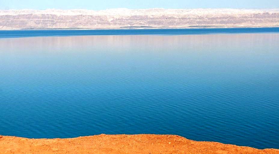 Rappresentazione del Mar Morto, ambiente in cui è stato isolato per la prima volta Haloferax volcanii
