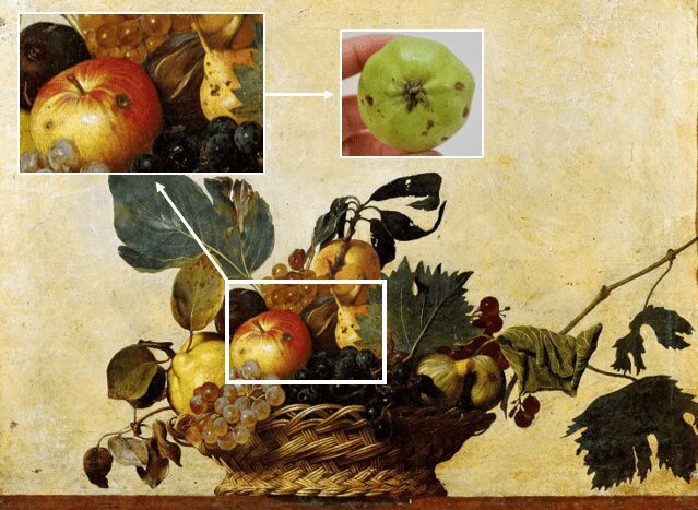 Caravaggio, "Canestra di frutta"