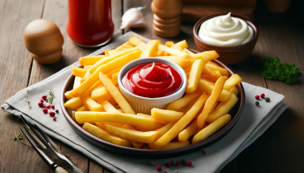 Patatine fritte con ketchup e maionese perchè fanno male